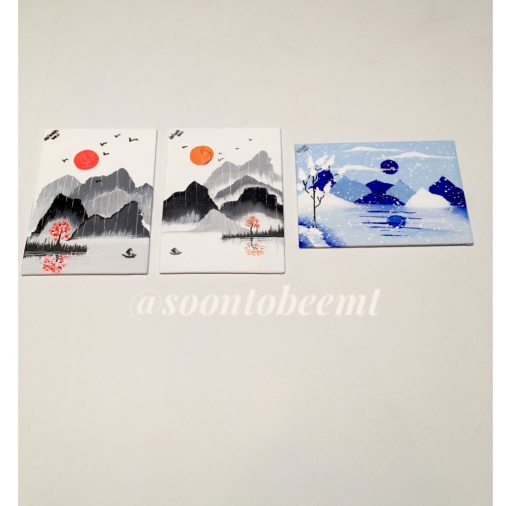 Three 5x7 Acrylic Paintings By Me- Bundle Of Three